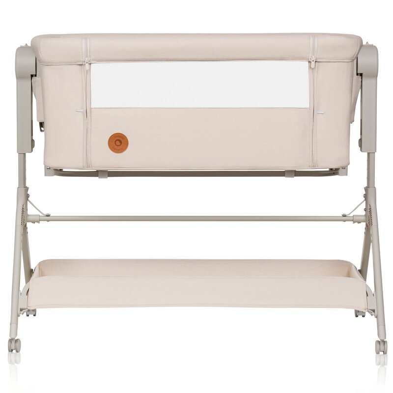 Patut co-sleeper, Lionelo, Leonie Plus, Pliabil, Cu sistem de leganare, Cu setare unghiulara, Reglabil in 6 pozitii pe inaltime, Conform cu standardele europeane de securitate EN1130 si EN16890, Bej