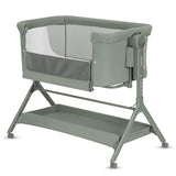 Patut co-sleeper, Lionelo, Leonie Plus, Pliabil, Cu sistem de leganare, Cu setare unghiulara, Reglabil in 6 pozitii pe inaltime, Conform cu standardele europeane de securitate EN1130 si EN16890, Verde