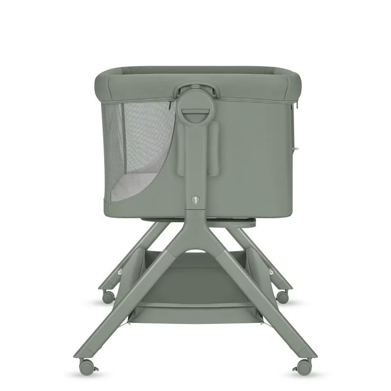 Patut co-sleeper, Lionelo, Leonie Plus, Pliabil, Cu sistem de leganare, Cu setare unghiulara, Reglabil in 6 pozitii pe inaltime, Conform cu standardele europeane de securitate EN1130 si EN16890, Verde