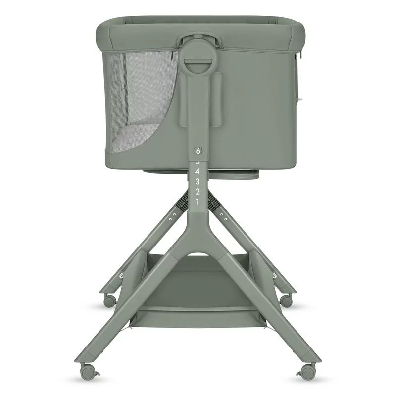Patut co-sleeper, Lionelo, Leonie Plus, Pliabil, Cu sistem de leganare, Cu setare unghiulara, Reglabil in 6 pozitii pe inaltime, Conform cu standardele europeane de securitate EN1130 si EN16890, Verde