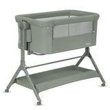 Patut co-sleeper, Lionelo, Leonie Plus, Pliabil, Cu sistem de leganare, Cu setare unghiulara, Reglabil in 6 pozitii pe inaltime, Conform cu standardele europeane de securitate EN1130 si EN16890, Verde