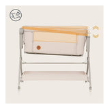 Patut co-sleeper, Lionelo, Leonie Plus, Pliabil, Cu sistem de leganare, Cu setare unghiulara, Reglabil in 6 pozitii pe inaltime, Conform cu standardele europeane de securitate EN1130 si EN16890, Bej