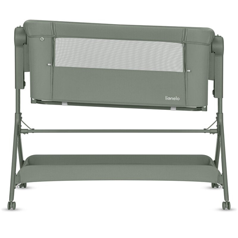 Patut co-sleeper, Lionelo, Leonie Plus, Pliabil, Cu sistem de leganare, Cu setare unghiulara, Reglabil in 6 pozitii pe inaltime, Conform cu standardele europeane de securitate EN1130 si EN16890, Verde