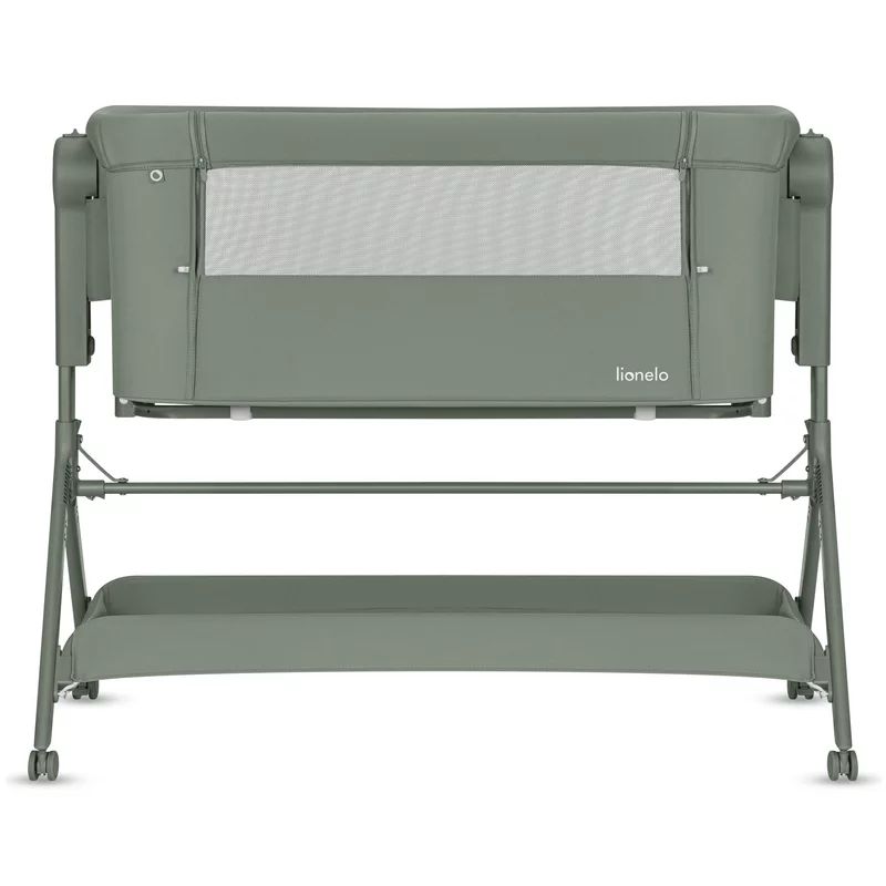Patut co-sleeper, Lionelo, Leonie Plus, Pliabil, Cu sistem de leganare, Cu setare unghiulara, Reglabil in 6 pozitii pe inaltime, Conform cu standardele europeane de securitate EN1130 si EN16890, Verde