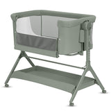 Patut co-sleeper, Lionelo, Leonie Plus, Pliabil, Cu sistem de leganare, Cu setare unghiulara, Reglabil in 6 pozitii pe inaltime, Conform cu standardele europeane de securitate EN1130 si EN16890, Verde
