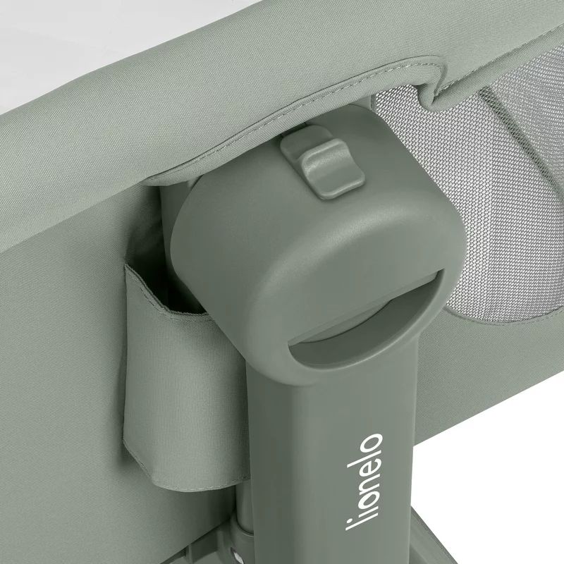 Patut co-sleeper, Lionelo, Leonie Plus, Pliabil, Cu sistem de leganare, Cu setare unghiulara, Reglabil in 6 pozitii pe inaltime, Conform cu standardele europeane de securitate EN1130 si EN16890, Verde