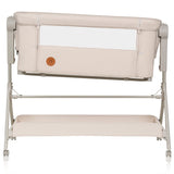 Patut co-sleeper, Lionelo, Leonie Plus, Pliabil, Cu sistem de leganare, Cu setare unghiulara, Reglabil in 6 pozitii pe inaltime, Conform cu standardele europeane de securitate EN1130 si EN16890, Bej