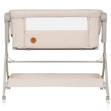 Patut co-sleeper, Lionelo, Leonie Plus, Pliabil, Cu sistem de leganare, Cu setare unghiulara, Reglabil in 6 pozitii pe inaltime, Conform cu standardele europeane de securitate EN1130 si EN16890, Bej