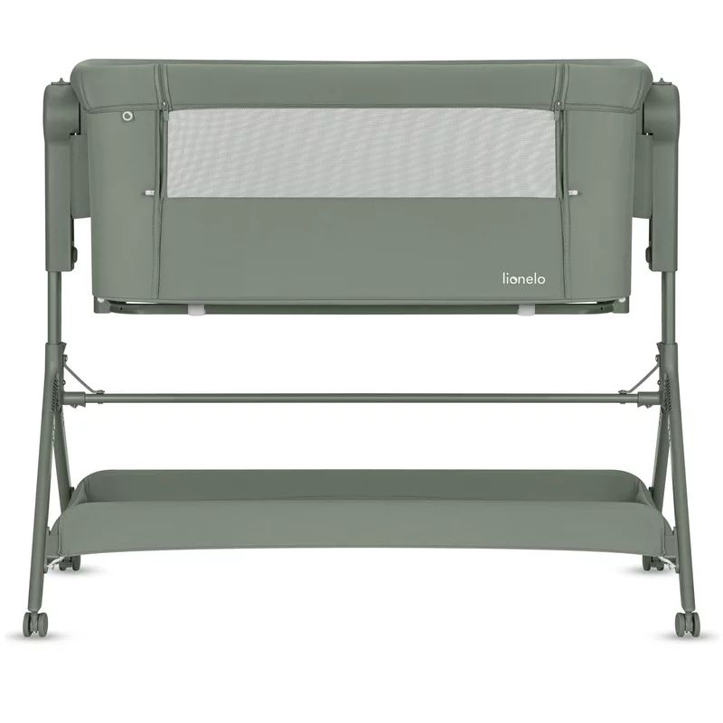 Patut co-sleeper, Lionelo, Leonie Plus, Pliabil, Cu sistem de leganare, Cu setare unghiulara, Reglabil in 6 pozitii pe inaltime, Conform cu standardele europeane de securitate EN1130 si EN16890, Verde