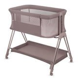 Patut co-sleeper, Lionelo, Luna, 2 in 1, Cu laterala culisanta, Cu setare unghiulara, Cu roti, Reglabil in 6 pozitii pe inaltime, Bej inchis
