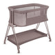 Patut co-sleeper, Lionelo, Luna, 2 in 1, Cu laterala culisanta, Cu setare unghiulara, Cu roti, Reglabil in 6 pozitii pe inaltime, Bej inchis