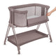 Patut co-sleeper, Lionelo, Luna, 2 in 1, Cu laterala culisanta, Cu setare unghiulara, Cu roti, Reglabil in 6 pozitii pe inaltime, Bej inchis