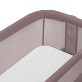 Patut co-sleeper, Lionelo, Luna, 2 in 1, Cu laterala culisanta, Cu setare unghiulara, Cu roti, Reglabil in 6 pozitii pe inaltime, Bej inchis