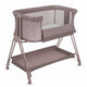 Patut co-sleeper, Lionelo, Luna, 2 in 1, Cu laterala culisanta, Cu setare unghiulara, Cu roti, Reglabil in 6 pozitii pe inaltime, Bej inchis