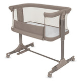 Patut co-sleeper, Lionelo, Pari, Multifunctional, Cu leganare, Reglabil in 6 pozitii pe inaltime, Saltea cu densitate T25, Geanta transport, 84x48x70-80 cm, Taupe