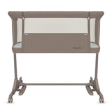 Patut co-sleeper, Lionelo, Pari, Multifunctional, Cu leganare, Reglabil in 6 pozitii pe inaltime, Saltea cu densitate T25, Geanta transport, 84x48x70-80 cm, Taupe