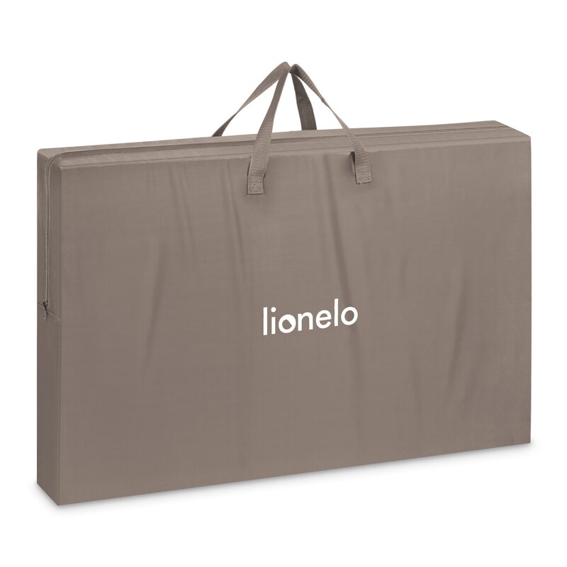 Patut co-sleeper, Lionelo, Pari, Multifunctional, Cu leganare, Reglabil in 6 pozitii pe inaltime, Saltea cu densitate T25, Geanta transport, 84x48x70-80 cm, Taupe - gogobaby.ro