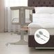 Patut co-sleeper, Lionelo, Pari, Multifunctional, Cu leganare, Reglabil in 6 pozitii pe inaltime, Saltea cu densitate T25, Geanta transport, 84x48x70-80 cm, Taupe
