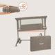 Patut co-sleeper, Lionelo, Pari, Multifunctional, Cu leganare, Reglabil in 6 pozitii pe inaltime, Saltea cu densitate T25, Geanta transport, 84x48x70-80 cm, Taupe