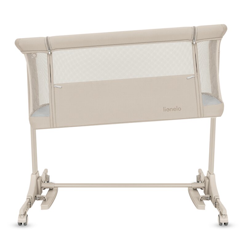 Patut co-sleeper, Lionelo, Pari, Multifunctional, Cu leganare, Reglabil in 6 pozitii pe inaltime, Saltea cu densitate T25, Geanta transport, 84x48x70-80 cm, Bej