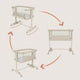 Patut co-sleeper, Lionelo, Pari, Multifunctional, Cu leganare, Reglabil in 6 pozitii pe inaltime, Saltea cu densitate T25, Geanta transport, 84x48x70-80 cm, Bej
