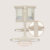 Patut co-sleeper, Lionelo, Pari, Multifunctional, Cu leganare, Reglabil in 6 pozitii pe inaltime, Saltea cu densitate T25, Geanta transport, 84x48x70-80 cm, Bej