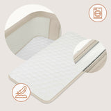 Patut co-sleeper, Lionelo, Pari, Multifunctional, Cu leganare, Reglabil in 6 pozitii pe inaltime, Saltea cu densitate T25, Geanta transport, 84x48x70-80 cm, Bej