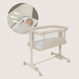 Patut co-sleeper, Lionelo, Pari, Multifunctional, Cu leganare, Reglabil in 6 pozitii pe inaltime, Saltea cu densitate T25, Geanta transport, 84x48x70-80 cm, Bej