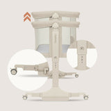 Patut co-sleeper, Lionelo, Pari, Multifunctional, Cu leganare, Reglabil in 6 pozitii pe inaltime, Saltea cu densitate T25, Geanta transport, 84x48x70-80 cm, Bej
