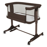 Patut co-sleeper, Lionelo, Pari, Multifunctional, Cu leganare, Reglabil in 6 pozitii pe inaltime, Saltea cu densitate T25, Geanta transport, 84x48x70-80 cm, Maro