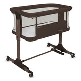 Patut co-sleeper, Lionelo, Pari, Multifunctional, Cu leganare, Reglabil in 6 pozitii pe inaltime, Saltea cu densitate T25, Geanta transport, 84x48x70-80 cm, Maro
