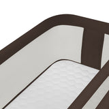 Patut co-sleeper, Lionelo, Pari, Multifunctional, Cu leganare, Reglabil in 6 pozitii pe inaltime, Saltea cu densitate T25, Geanta transport, 84x48x70-80 cm, Maro