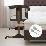 Patut co-sleeper, Lionelo, Pari, Multifunctional, Cu leganare, Reglabil in 6 pozitii pe inaltime, Saltea cu densitate T25, Geanta transport, 84x48x70-80 cm, Maro