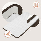 Patut co-sleeper, Lionelo, Pari, Multifunctional, Cu leganare, Reglabil in 6 pozitii pe inaltime, Saltea cu densitate T25, Geanta transport, 84x48x70-80 cm, Maro