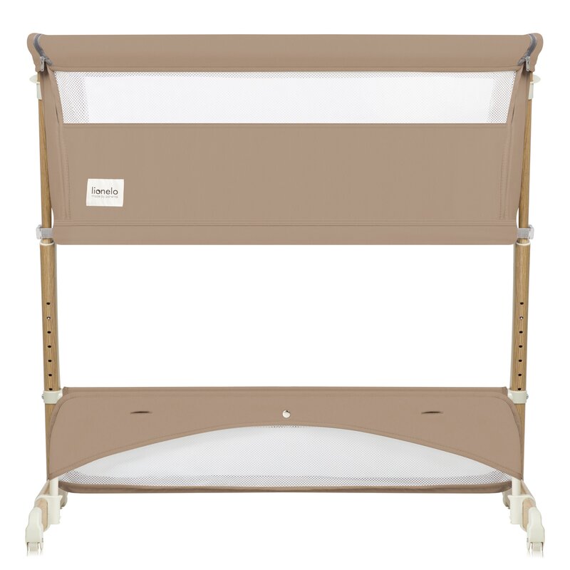 Patut co-sleeper, Lionelo, Thomi Plus, 5 in 1, Multifunctional, Sustine pana la 9 kg ca patut, 15 kg tarc de joaca, 100 kg canapea, Inaltime reglabila in 7 pozitii, De la nastere pana la 4 ani, Cu 2 saltele din spuma T25, 94x70x77-93,5 cm, Maro