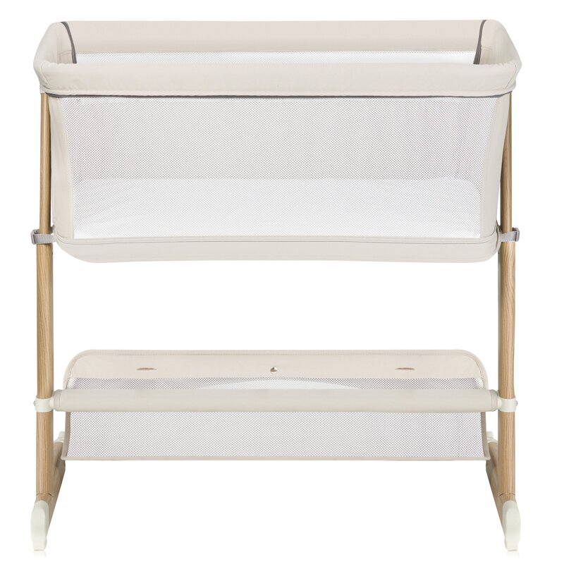 Patut co-sleeper, Lionelo, Thomi Plus, 5 in 1, Multifunctional, Sustine pana la 9 kg ca patut, 15 kg tarc de joaca, 100 kg canapea, Inaltime reglabila in 7 pozitii, De la nastere pana la 4 ani, Cu 2 saltele din spuma T25, 94x70x77-93,5 cm, Bej