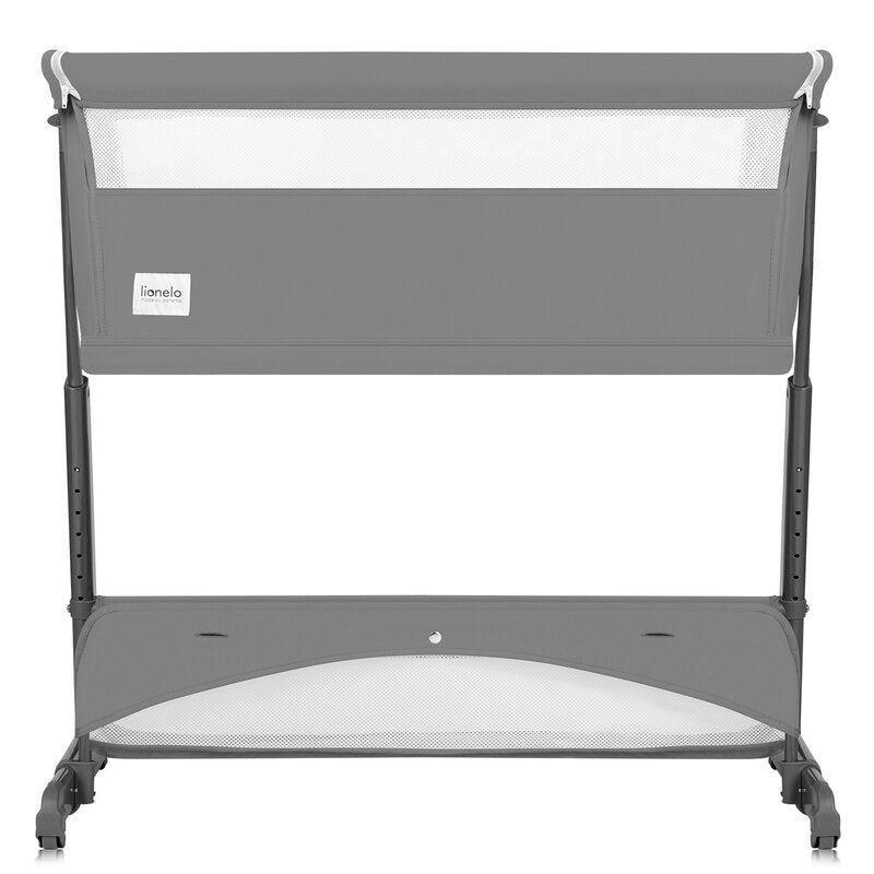 Patut co-sleeper, Lionelo, Thomi Plus, 5 in 1, Multifunctional, Sustine pana la 9 kg ca patut, 15 kg tarc de joaca, 100 kg canapea, Inaltime reglabila in 7 pozitii, De la nastere pana la 4 ani, Cu 2 saltele din spuma T25, 94x70x77-93,5 cm, Gri