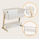 Patut co-sleeper, Lionelo, Thomi Plus, 5 in 1, Multifunctional, Sustine pana la 9 kg ca patut, 15 kg tarc de joaca, 100 kg canapea, Inaltime reglabila in 7 pozitii, De la nastere pana la 4 ani, Cu 2 saltele din spuma T25, 94x70x77-93,5 cm, Bej