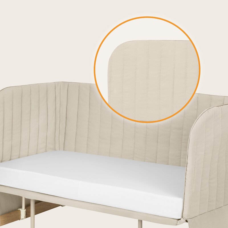 Patut co-sleeper, Lionelo, Thomi Plus, 5 in 1, Multifunctional, Sustine pana la 9 kg ca patut, 15 kg tarc de joaca, 100 kg canapea, Inaltime reglabila in 7 pozitii, De la nastere pana la 4 ani, Cu 2 saltele din spuma T25, 94x70x77-93,5 cm, Bej - gogobaby.ro