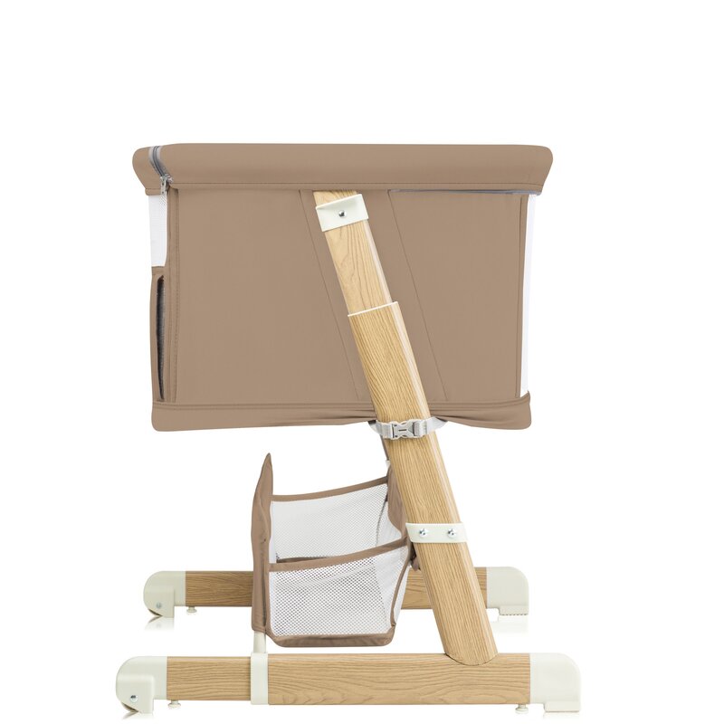 Patut co-sleeper, Lionelo, Thomi Plus, 5 in 1, Multifunctional, Sustine pana la 9 kg ca patut, 15 kg tarc de joaca, 100 kg canapea, Inaltime reglabila in 7 pozitii, De la nastere pana la 4 ani, Cu 2 saltele din spuma T25, 94x70x77-93,5 cm, Maro