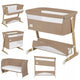 Patut co-sleeper, Lionelo, Thomi Plus, 5 in 1, Multifunctional, Sustine pana la 9 kg ca patut, 15 kg tarc de joaca, 100 kg canapea, Inaltime reglabila in 7 pozitii, De la nastere pana la 4 ani, Cu 2 saltele din spuma T25, 94x70x77-93,5 cm, Maro
