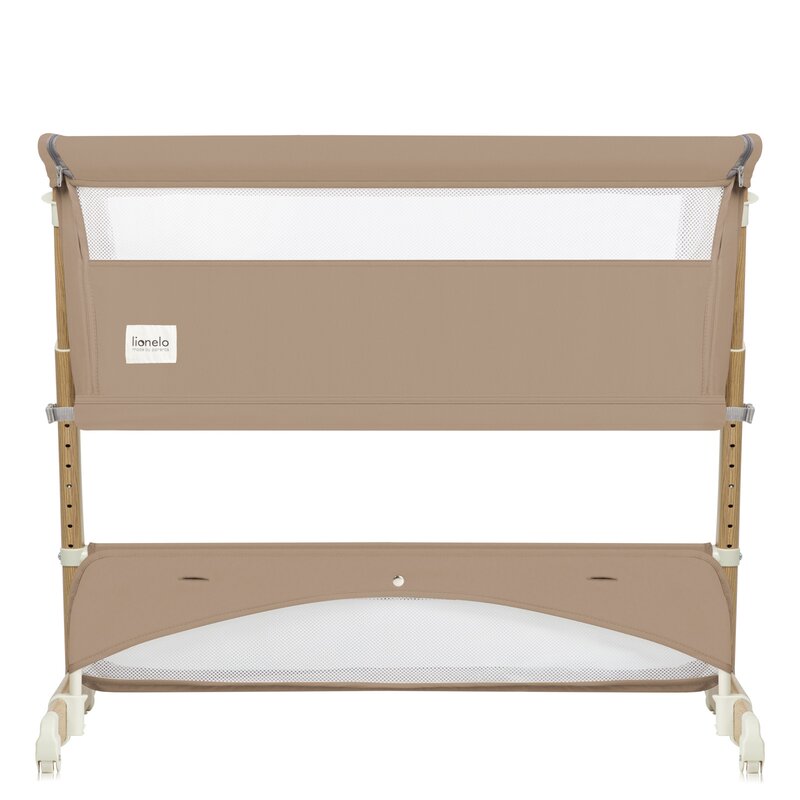 Patut co-sleeper, Lionelo, Thomi Plus, 5 in 1, Multifunctional, Sustine pana la 9 kg ca patut, 15 kg tarc de joaca, 100 kg canapea, Inaltime reglabila in 7 pozitii, De la nastere pana la 4 ani, Cu 2 saltele din spuma T25, 94x70x77-93,5 cm, Maro