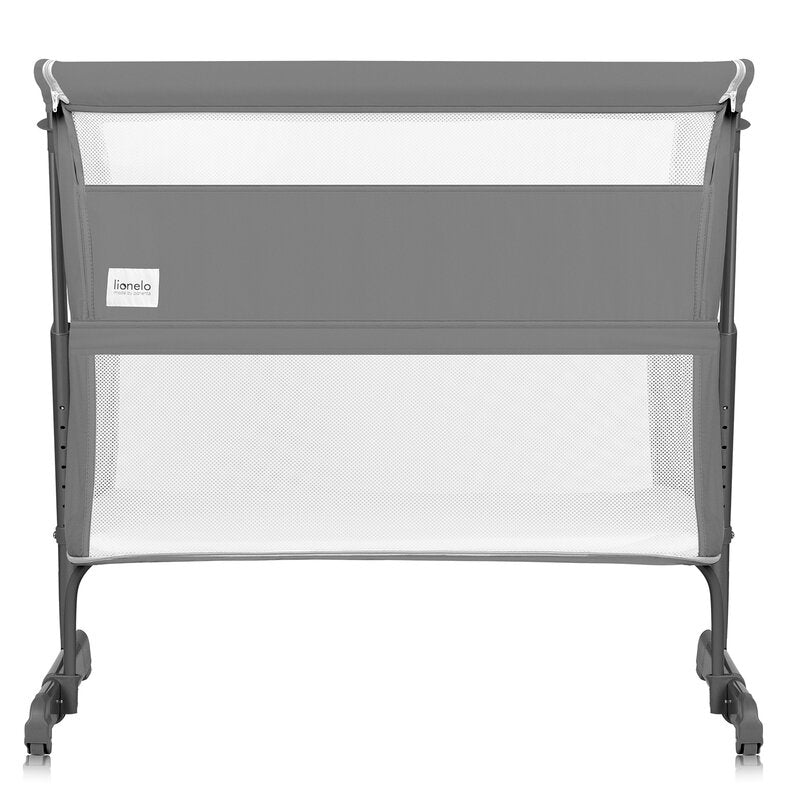 Patut co-sleeper, Lionelo, Thomi Plus, 5 in 1, Multifunctional, Sustine pana la 9 kg ca patut, 15 kg tarc de joaca, 100 kg canapea, Inaltime reglabila in 7 pozitii, De la nastere pana la 4 ani, Cu 2 saltele din spuma T25, 94x70x77-93,5 cm, Gri