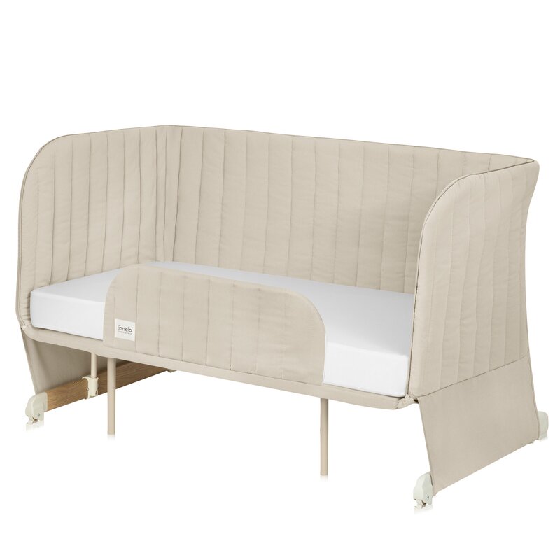 Patut co-sleeper, Lionelo, Thomi Plus, 5 in 1, Multifunctional, Sustine pana la 9 kg ca patut, 15 kg tarc de joaca, 100 kg canapea, Inaltime reglabila in 7 pozitii, De la nastere pana la 4 ani, Cu 2 saltele din spuma T25, 94x70x77-93,5 cm, Bej - gogobaby.ro