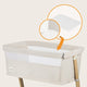 Patut co-sleeper, Lionelo, Thomi Plus, 5 in 1, Multifunctional, Sustine pana la 9 kg ca patut, 15 kg tarc de joaca, 100 kg canapea, Inaltime reglabila in 7 pozitii, De la nastere pana la 4 ani, Cu 2 saltele din spuma T25, 94x70x77-93,5 cm, Bej