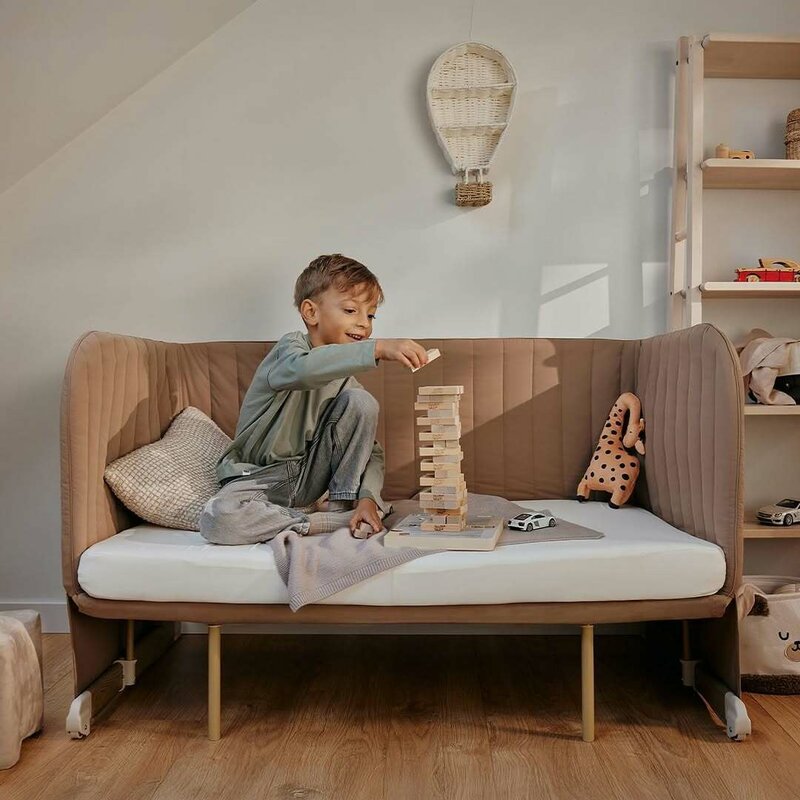 Patut co-sleeper, Lionelo, Thomi Plus, 5 in 1, Multifunctional, Sustine pana la 9 kg ca patut, 15 kg tarc de joaca, 100 kg canapea, Inaltime reglabila in 7 pozitii, De la nastere pana la 4 ani, Cu 2 saltele din spuma T25, 94x70x77-93,5 cm, Bej - gogobaby.ro