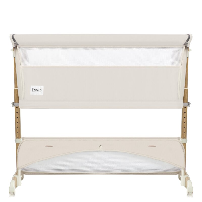 Patut co-sleeper, Lionelo, Thomi Plus, 5 in 1, Multifunctional, Sustine pana la 9 kg ca patut, 15 kg tarc de joaca, 100 kg canapea, Inaltime reglabila in 7 pozitii, De la nastere pana la 4 ani, Cu 2 saltele din spuma T25, 94x70x77-93,5 cm, Bej