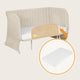 Patut co-sleeper, Lionelo, Thomi Plus, 5 in 1, Multifunctional, Sustine pana la 9 kg ca patut, 15 kg tarc de joaca, 100 kg canapea, Inaltime reglabila in 7 pozitii, De la nastere pana la 4 ani, Cu 2 saltele din spuma T25, 94x70x77-93,5 cm, Bej