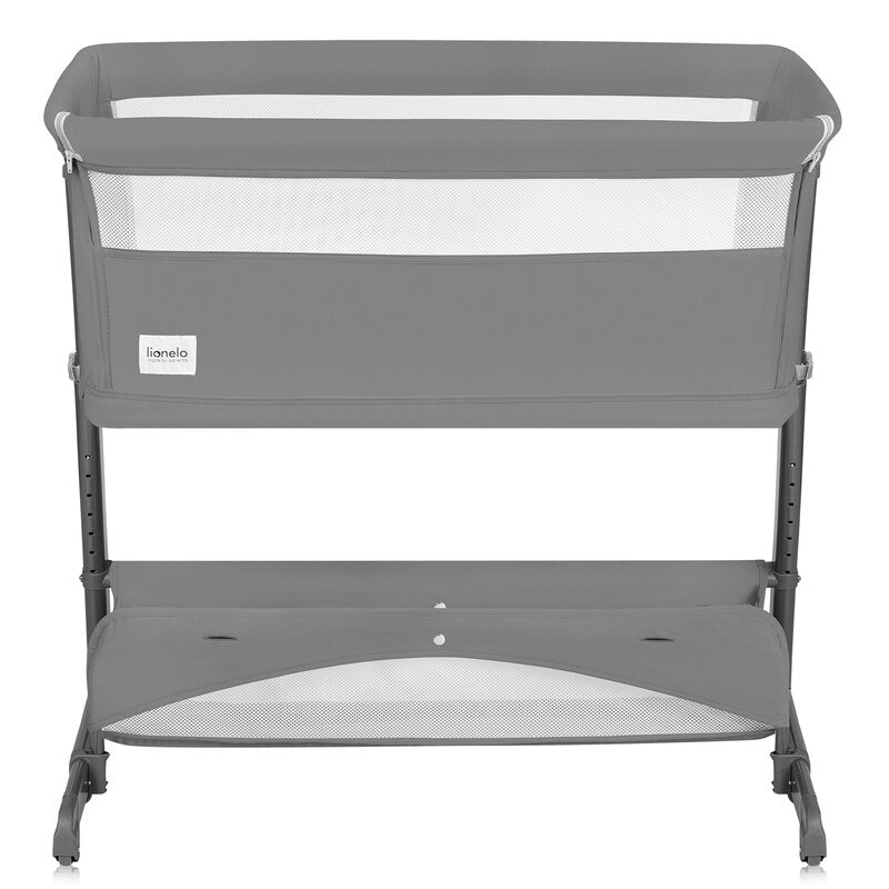 Patut co-sleeper, Lionelo, Thomi Plus, 5 in 1, Multifunctional, Sustine pana la 9 kg ca patut, 15 kg tarc de joaca, 100 kg canapea, Inaltime reglabila in 7 pozitii, De la nastere pana la 4 ani, Cu 2 saltele din spuma T25, 94x70x77-93,5 cm, Gri