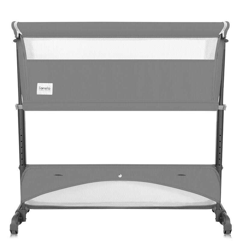 Patut co-sleeper, Lionelo, Thomi Plus, 5 in 1, Multifunctional, Sustine pana la 9 kg ca patut, 15 kg tarc de joaca, 100 kg canapea, Inaltime reglabila in 7 pozitii, De la nastere pana la 4 ani, Cu 2 saltele din spuma T25, 94x70x77-93,5 cm, Gri